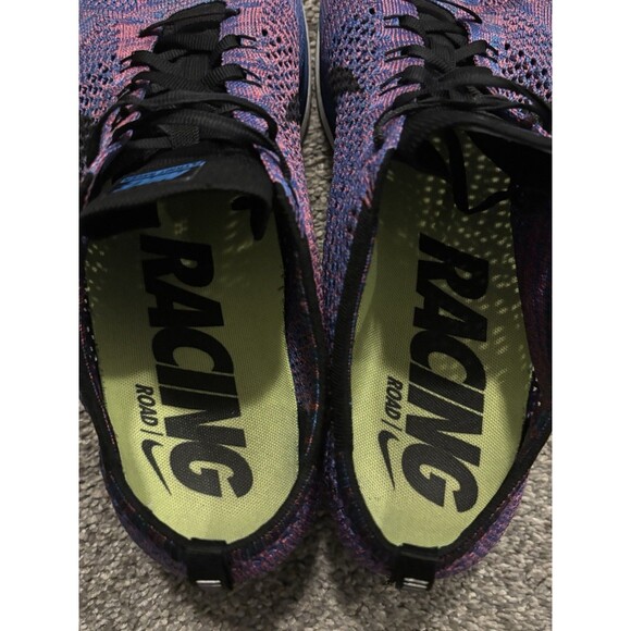 Nike Flyknit Racer  Size 13 Game Royal 526628-400 Road Racing Purple Pink